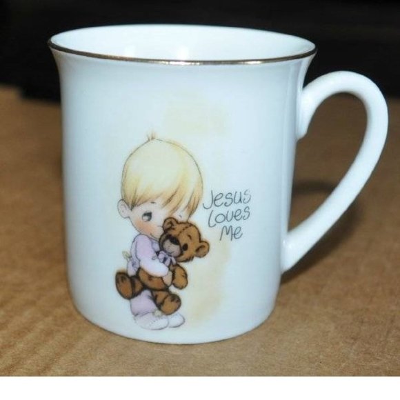 Precious Moments Jesus Loves Me Coffee Cup 1985 Ceramic - Picture 1 of 3